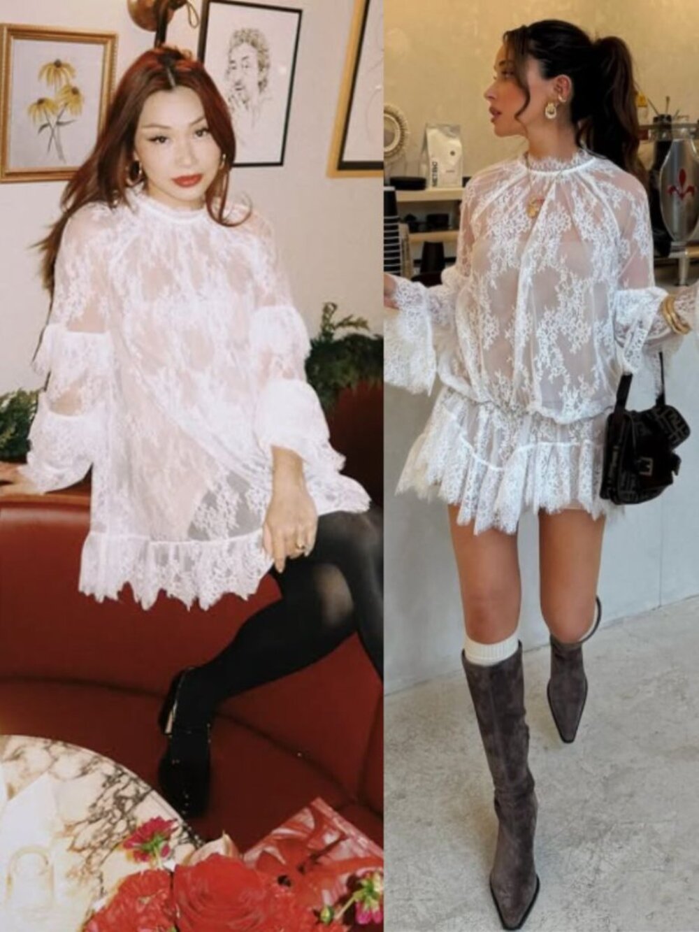 Stone Cold Fox Mia Dress White Lace Floral Sheer Revolve Mini NWT Size XS